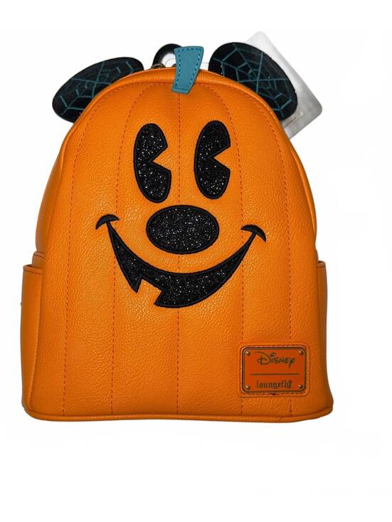 Loungefly Handbags - Disney Parks Loungefly | Mickey Pumpkin Spiderweb Mini Backpack | NWT
